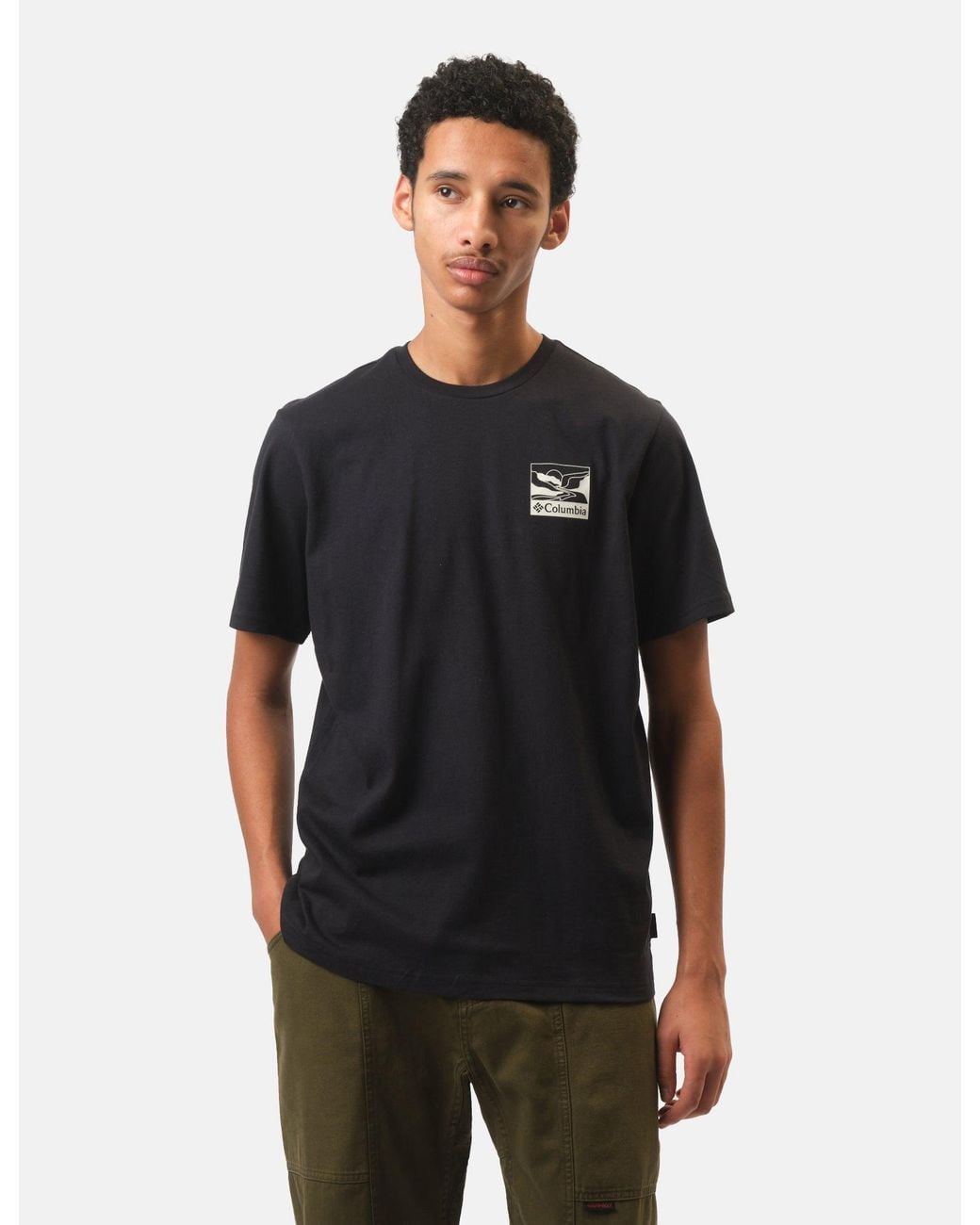 Columbia Black Explorers Canyon Back T-Shirt for men