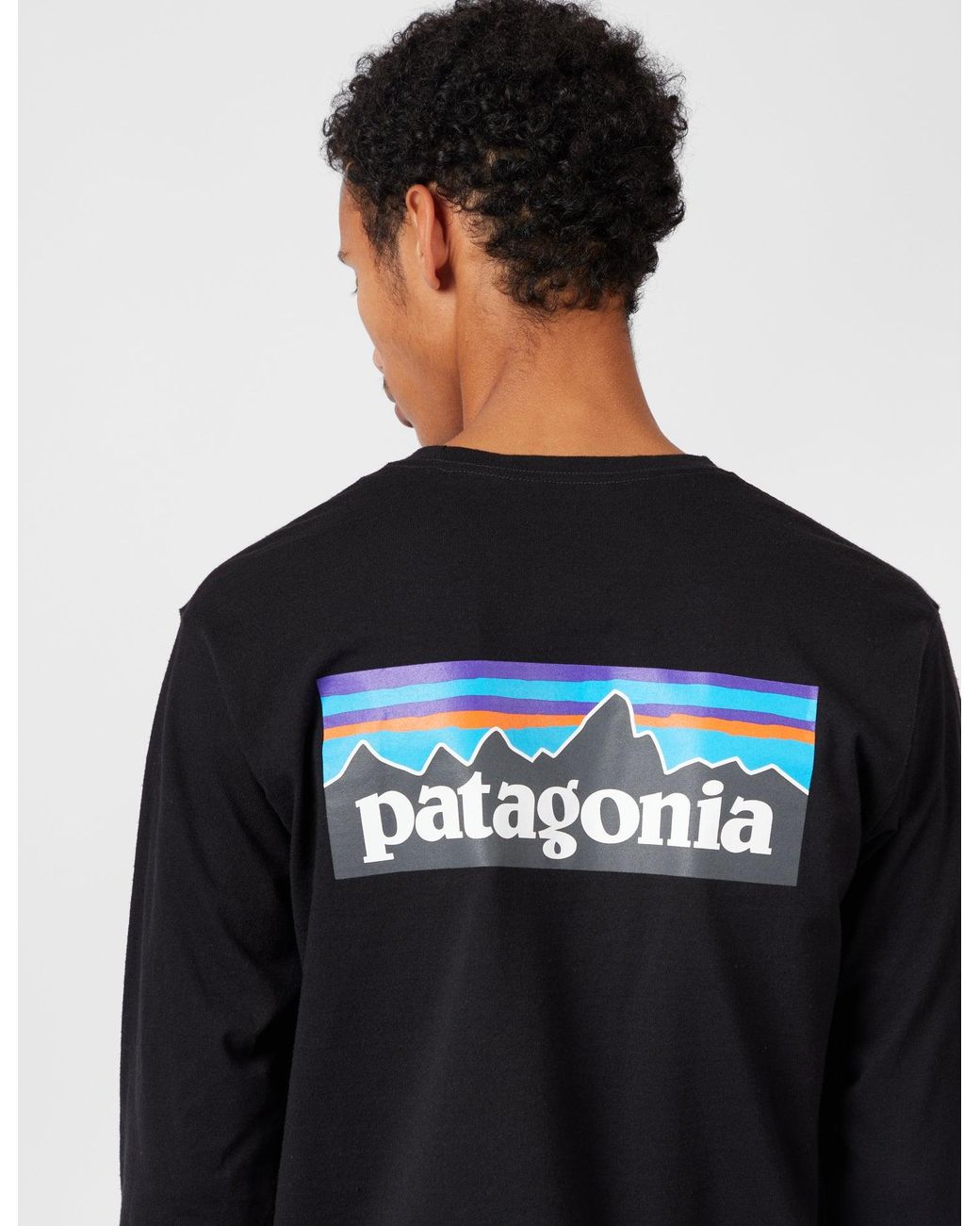 Patagonia Ms L S P 6 Logo Responsibili Tee Black for men