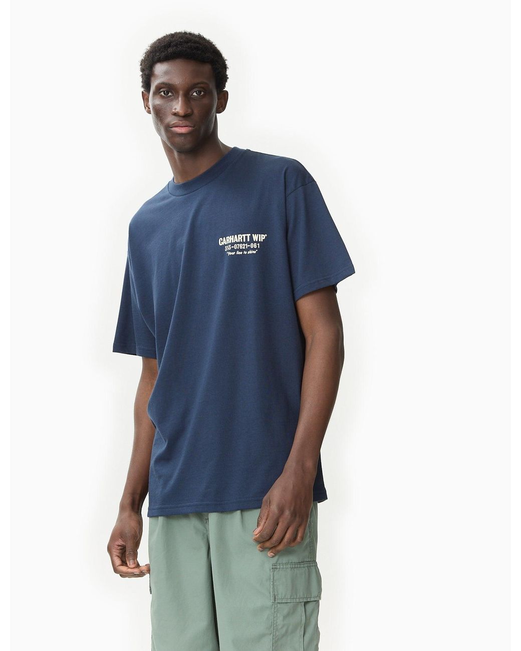 Carhartt Blue Carhartt-Wip Less Troubles T-Shirt (Loose) for men