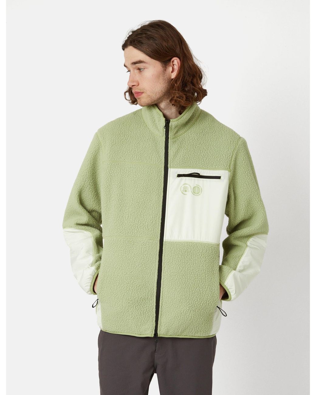 Purple Mountain Observatory Green Borg Fleece Jacket for men