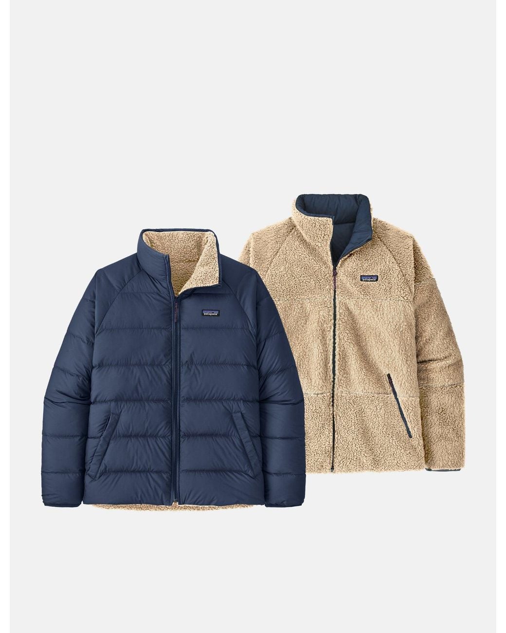 Patagonia Blue Reversible Silent Down Jacket for men