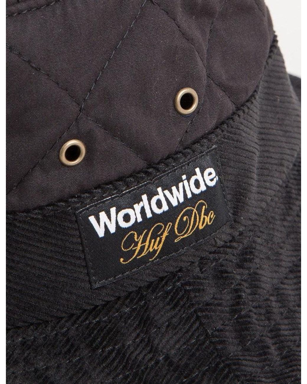 Huf Black X Woolrich Quilted Bucket Hat for men