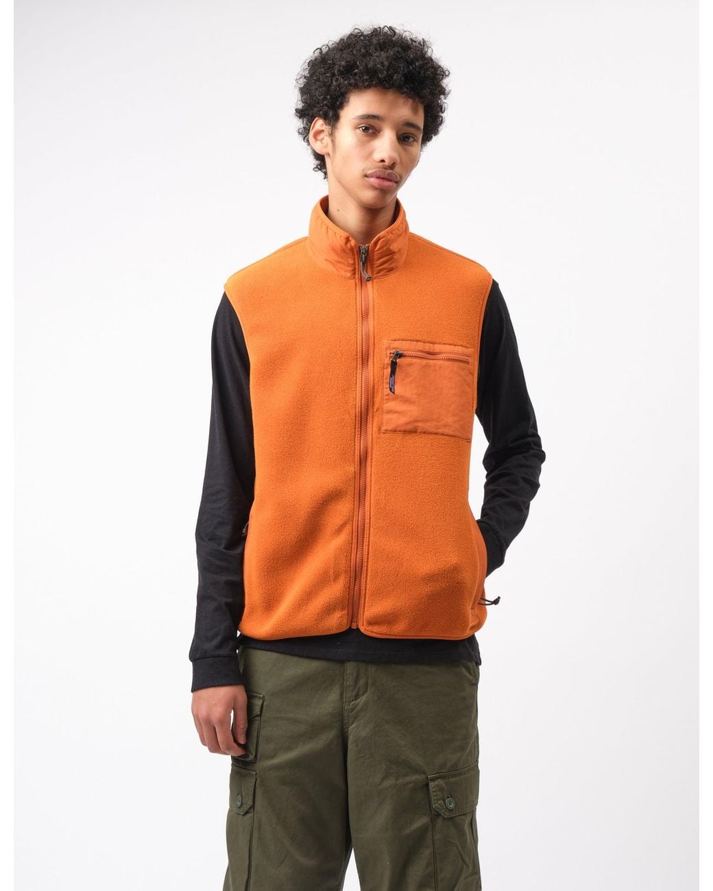 Patagonia Orange Synch Fleece Vest for men