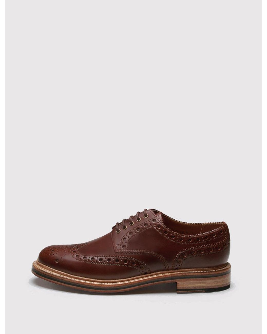 GRENSON Brown Archie Brogue Shoes for men