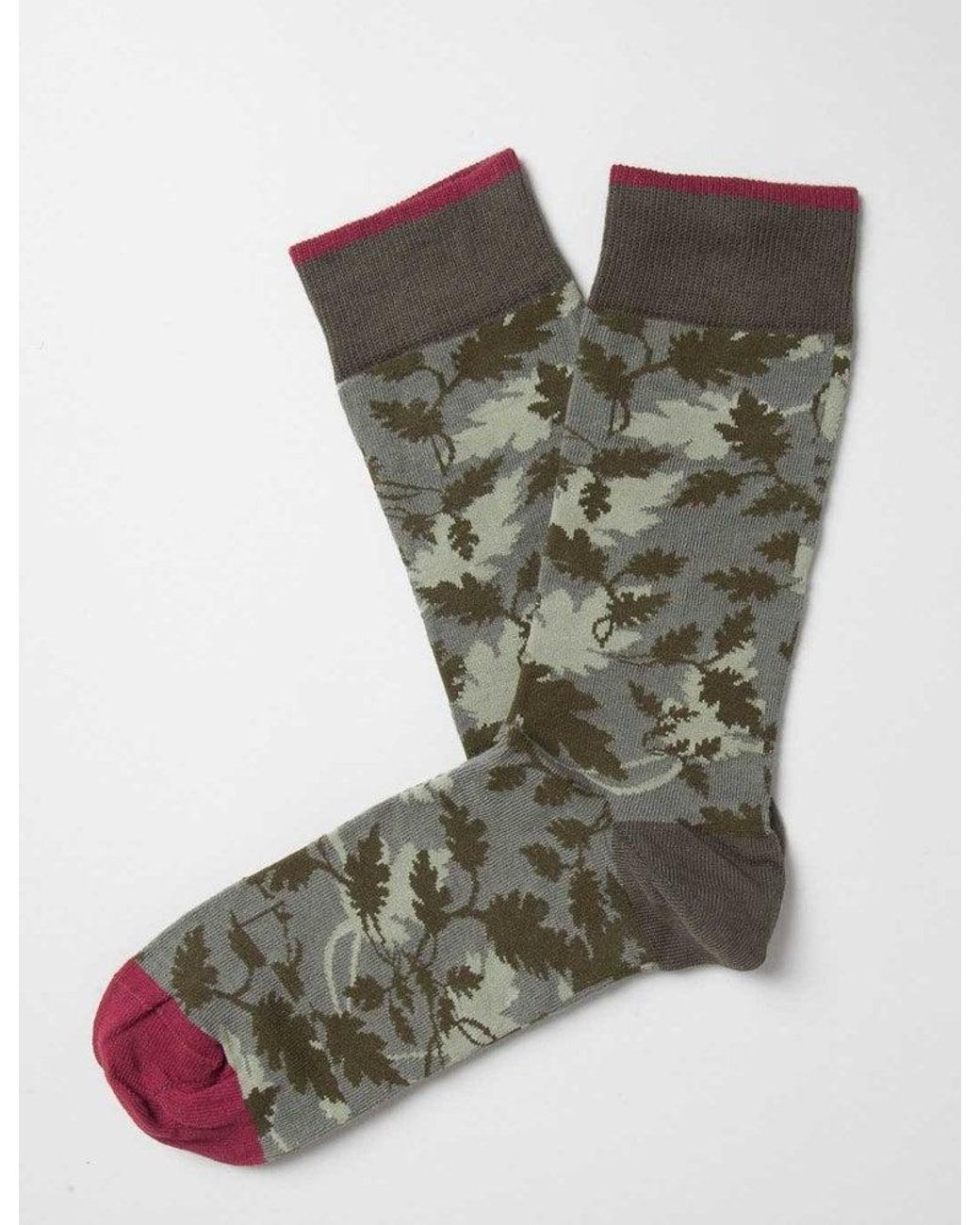 Democratique Socks Multicolor Leaves Camo Socks for men