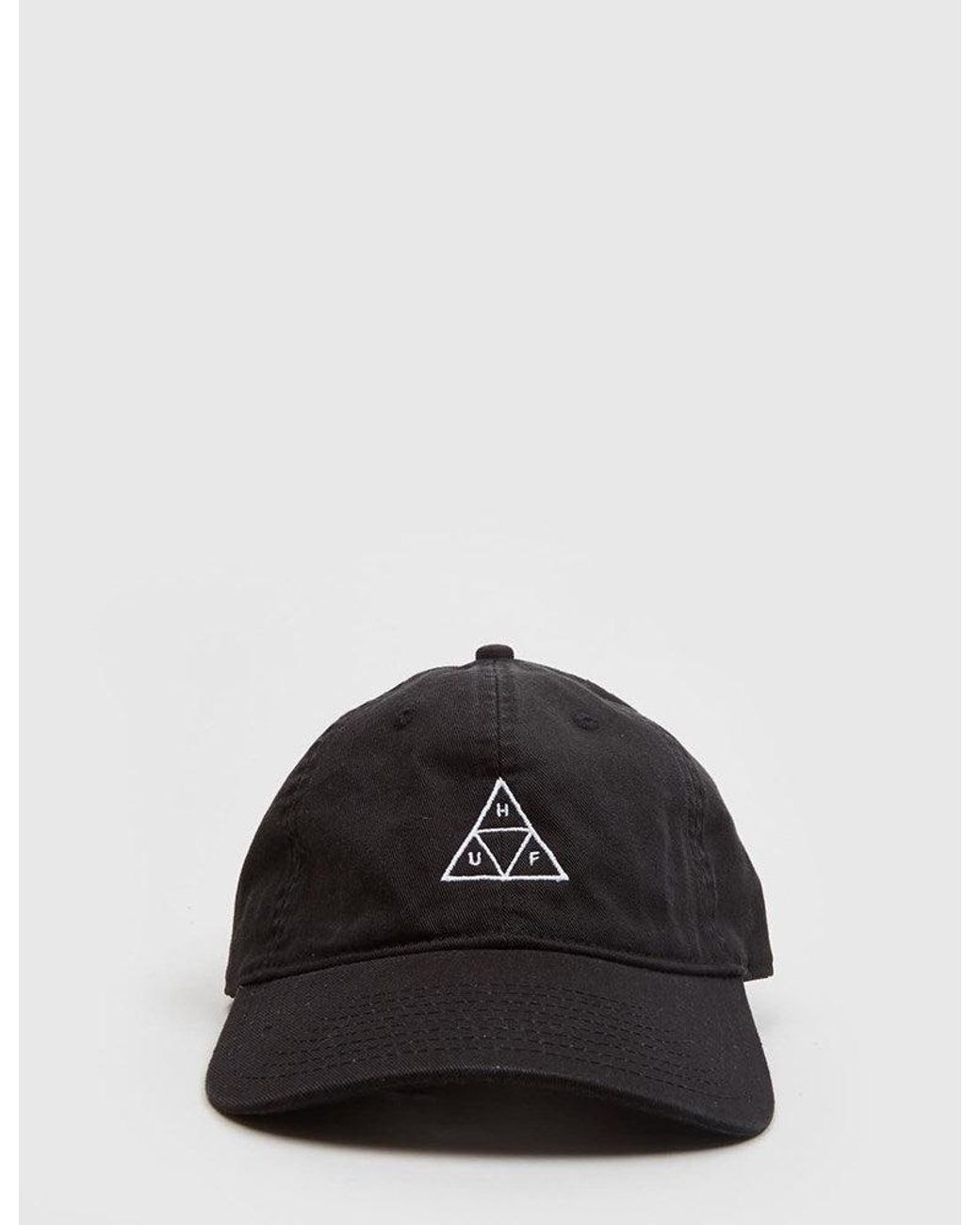 Huf Black Triple Triangle Curved Peak Cap for men