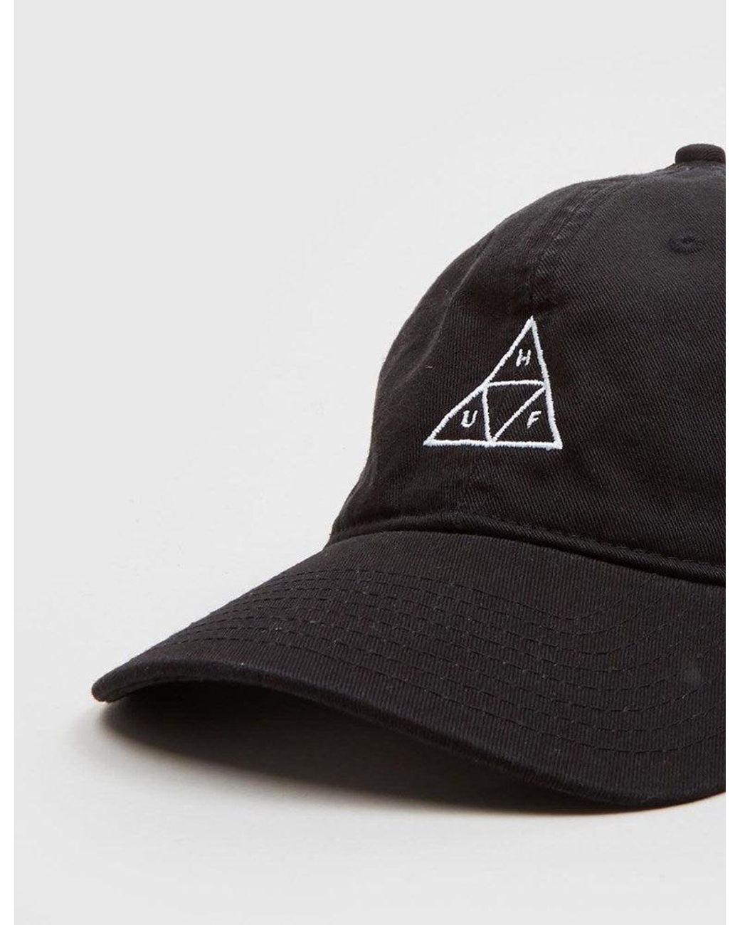 Huf Black Triple Triangle Curved Peak Cap for men