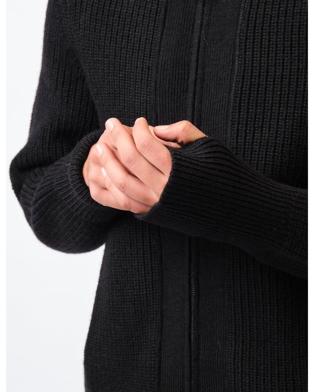 Barbour Black Garthman Knitted Zip Through Sweater for men