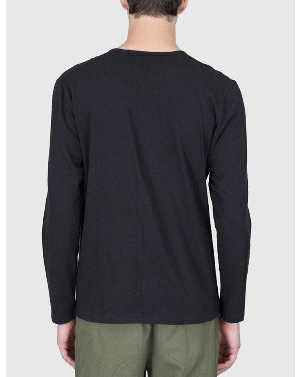 Folk Blue Folk Long Sleeve Deboss Pocket T-Shirt for men