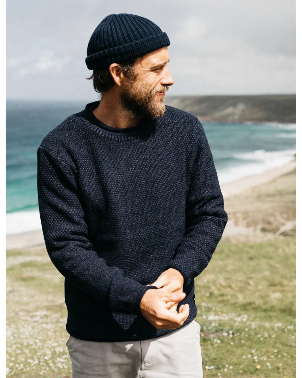 FINISTERRE Blue Barents Jumper (Wool Mix) for men