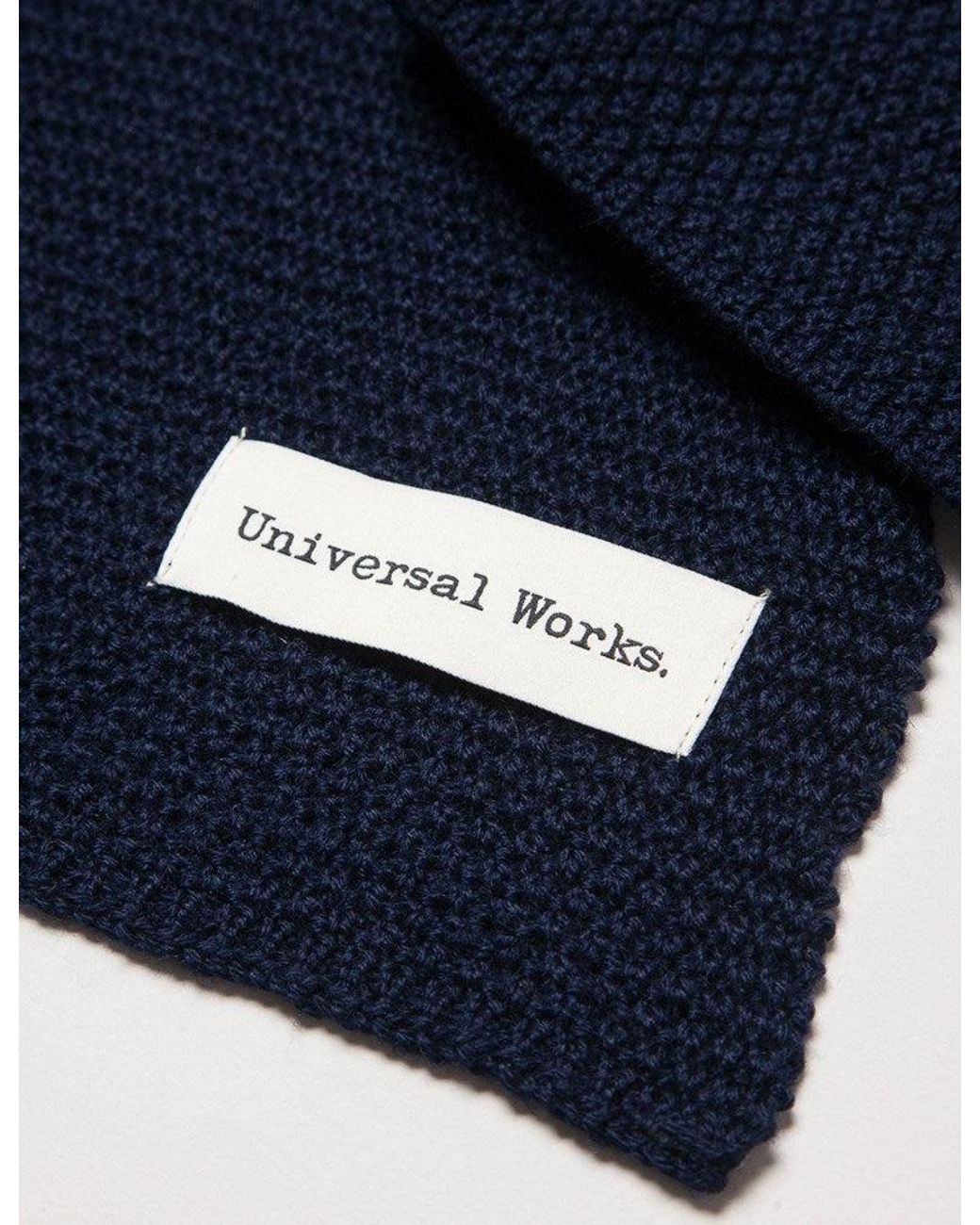Universal Works Blue Merino Wool Scarf for men