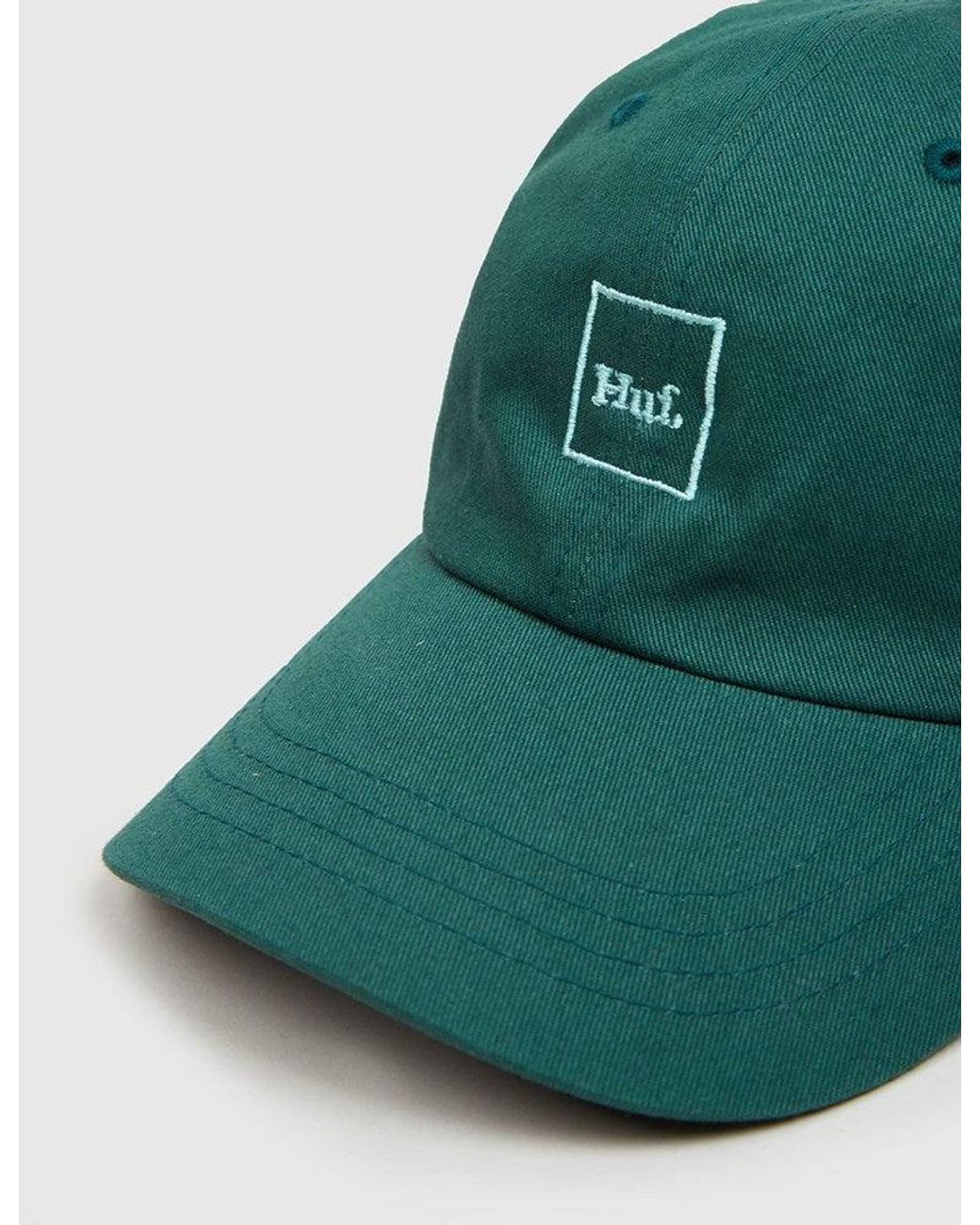 Huf Green Domestic Logo Curved Peak Cap for men