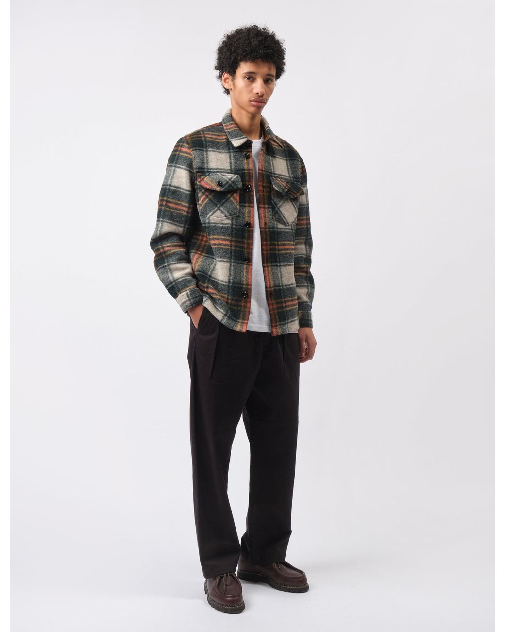 Portuguese Flannel Gray Gauli Overshirt for men