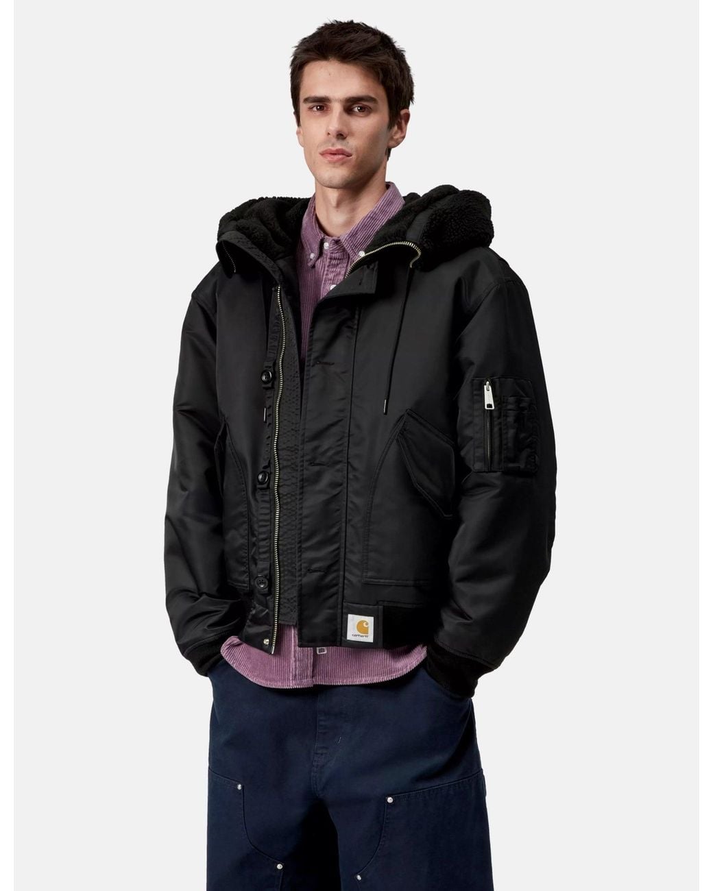 Carhartt Black Hd Oltera Bomber Jacket for men