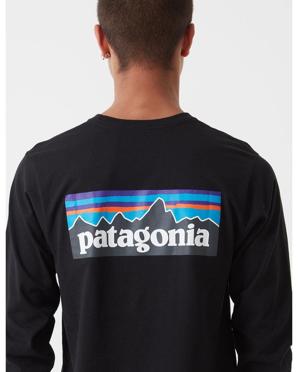 Patagonia Ms L S P 6 Logo Responsibili Tee Black for men