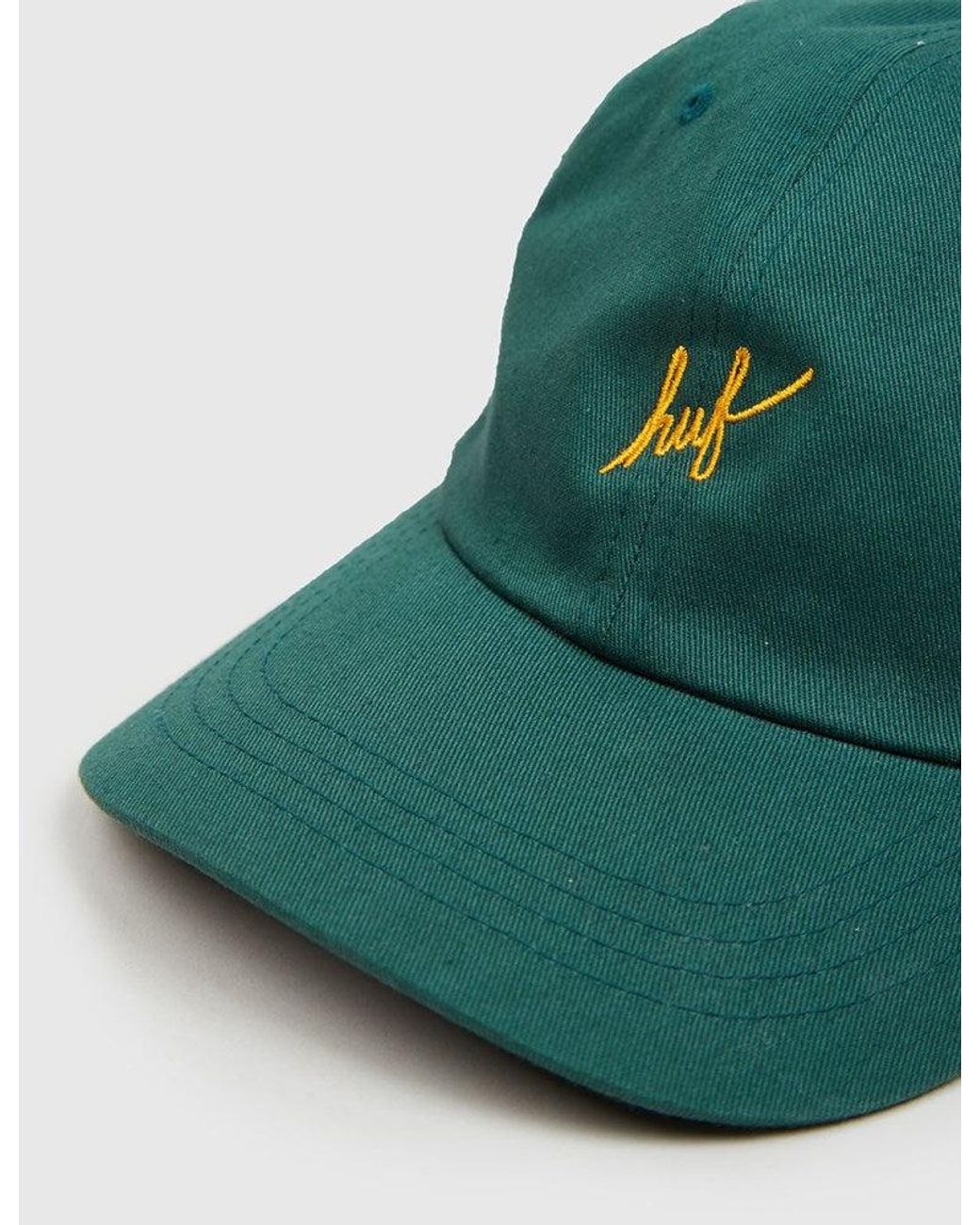Huf Green Script Curved Peak Cap for men