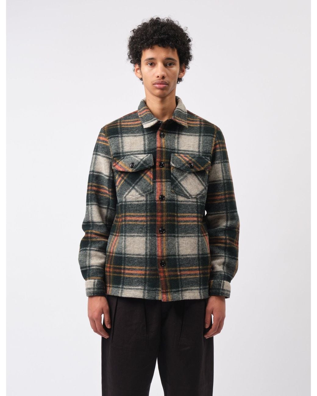 Portuguese Flannel Gray Gauli Overshirt for men