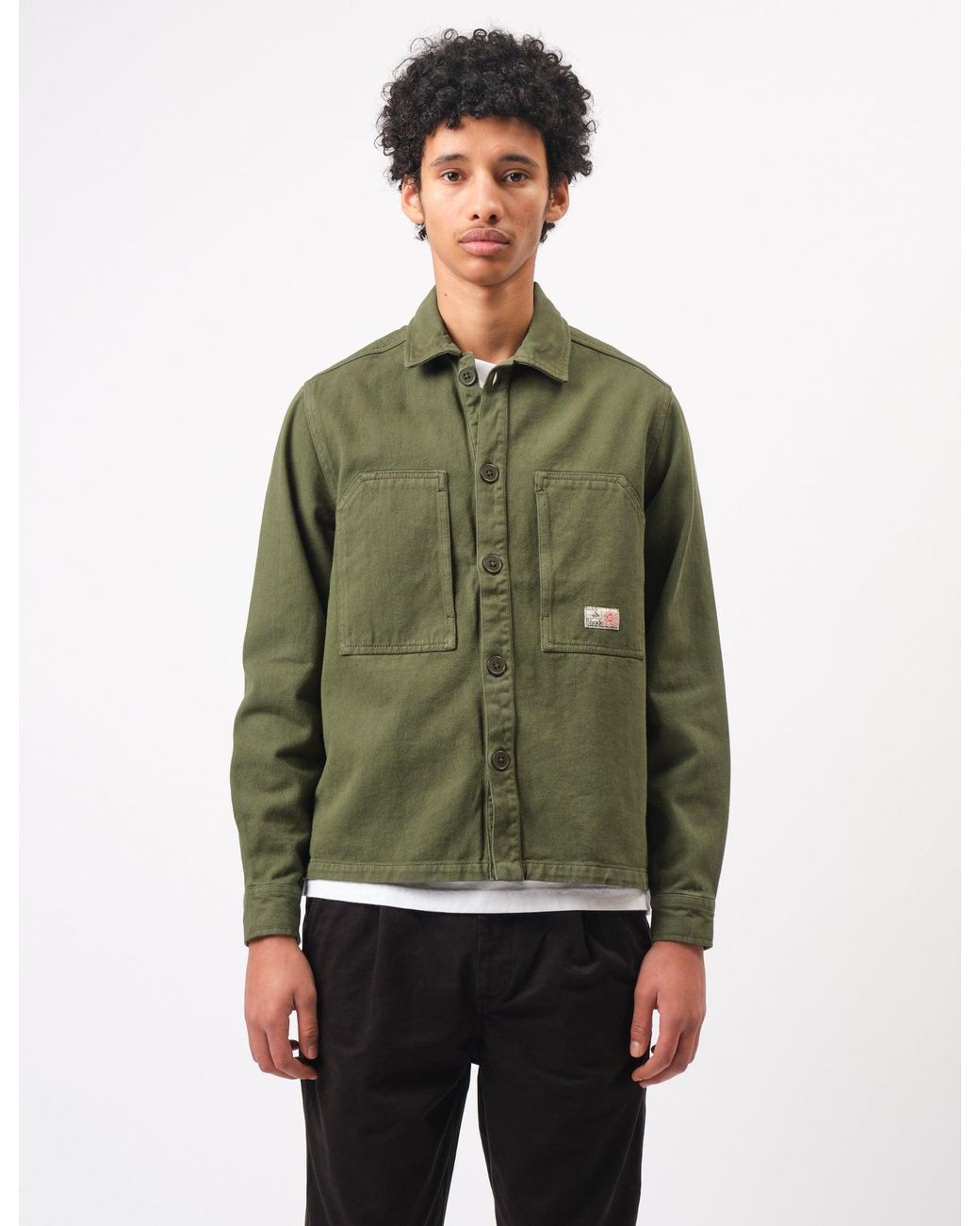 BHODE Green Map Pocket Overshirt Twill for men
