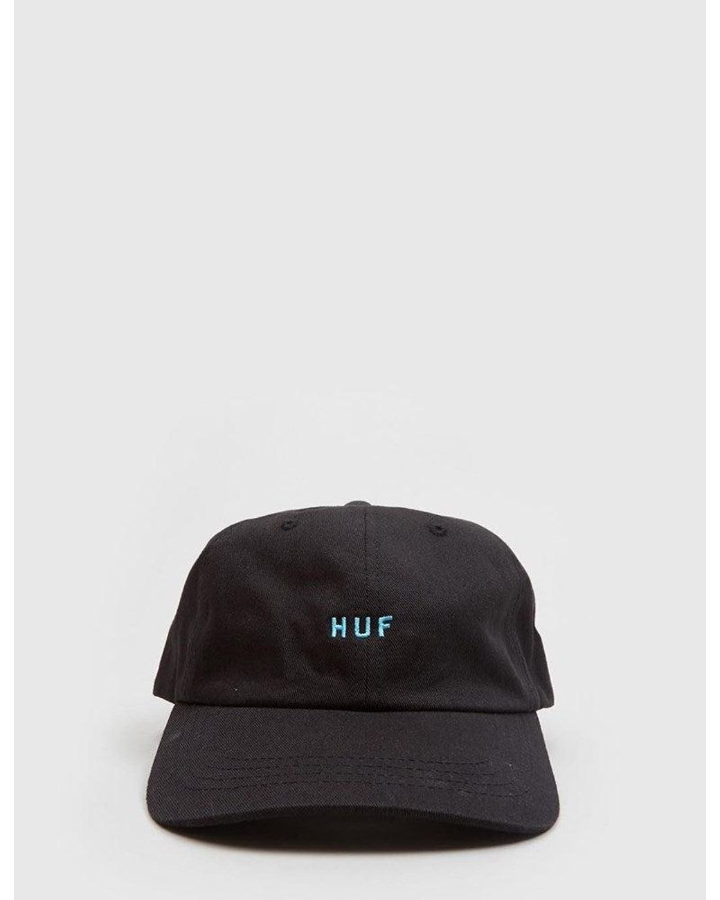 Huf Black Original Logo Curved Peak Cap for men