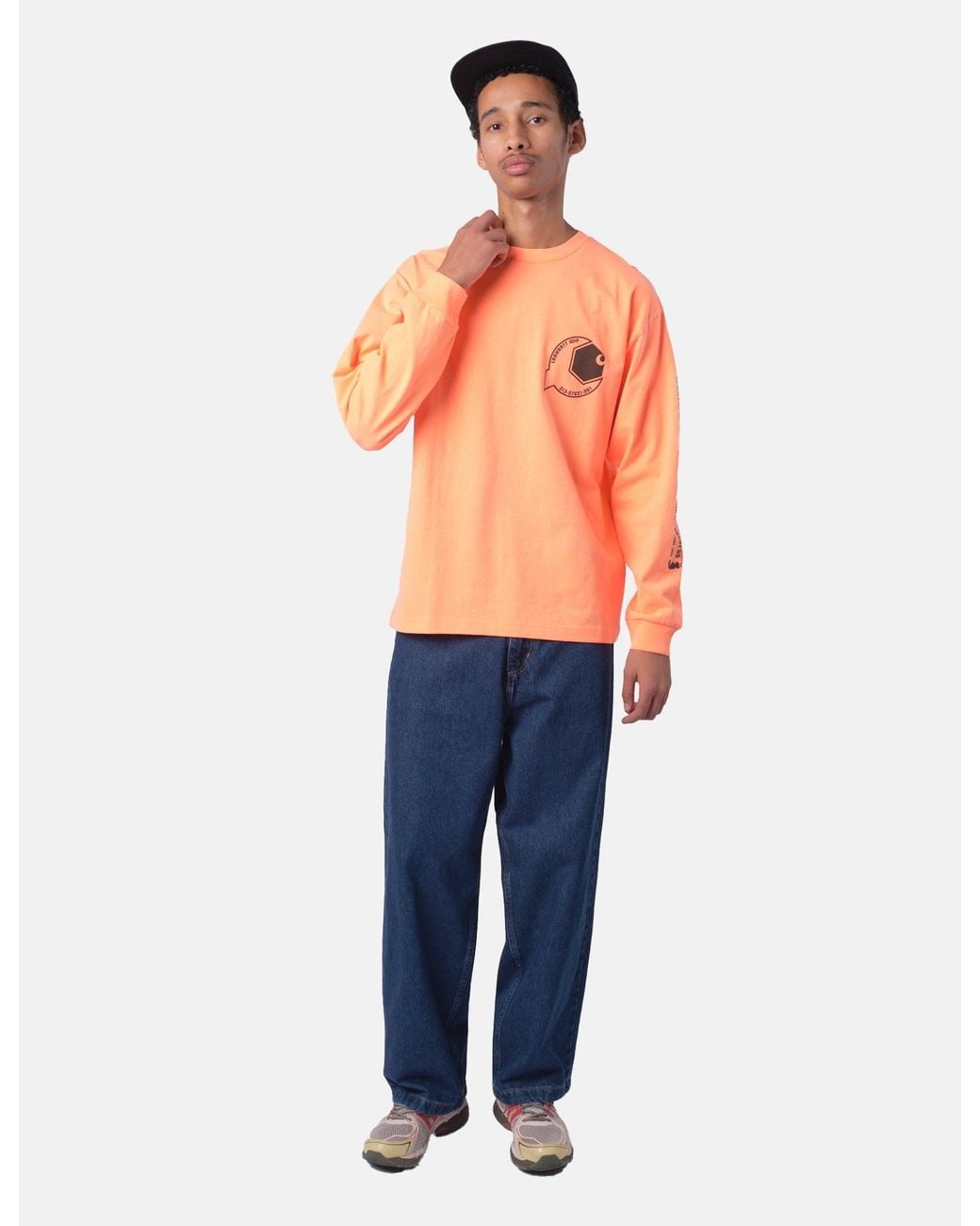 Carhartt Orange Industry T-Shirt (Garment Dyed) for men