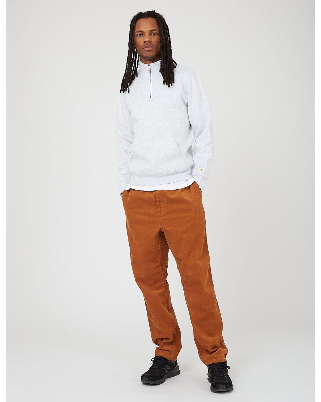 Carhartt Gray Wip Chase Neck Zip Sweatshirt for men