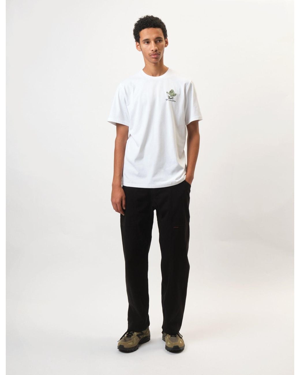 Columbia White Hageman Graphic Hike On Techincal T-Shirt for men