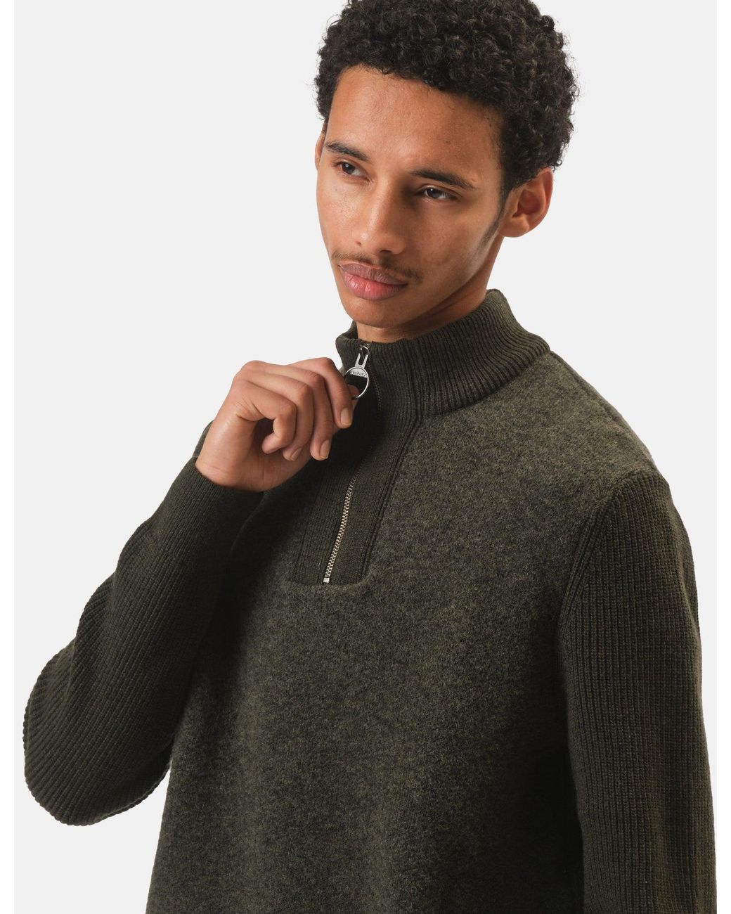 Barbour Black Milburn Half Zip Knitted Jumper for men
