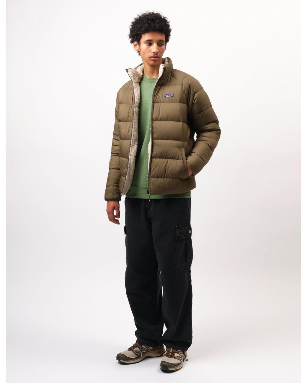 Patagonia Green Reversible Silent Down Jacket for men