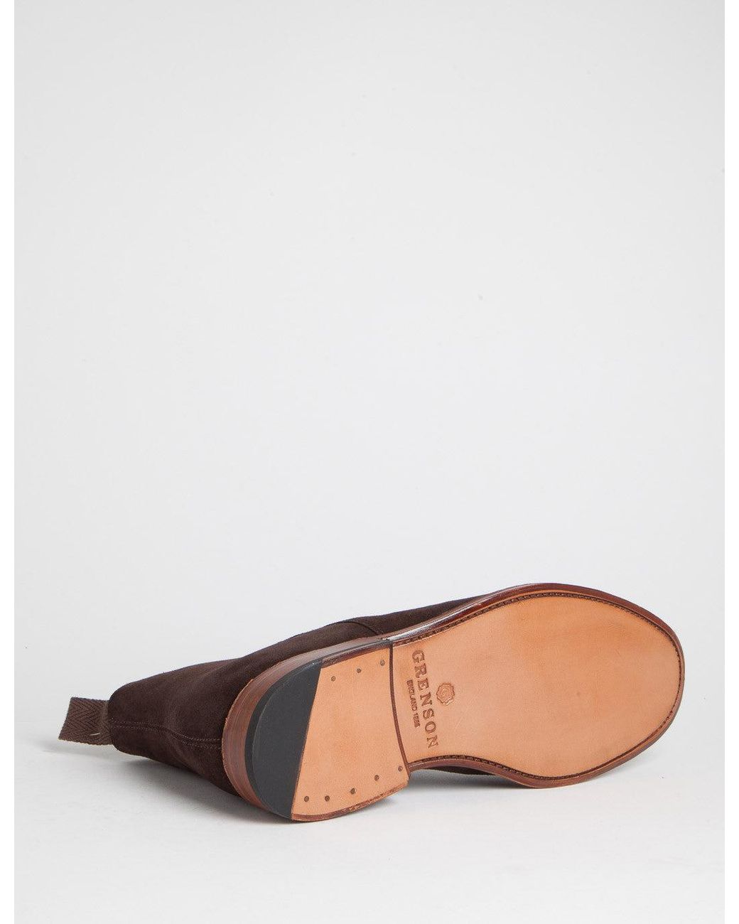 GRENSON Brown Flynn Suede Chelsea Boot for men