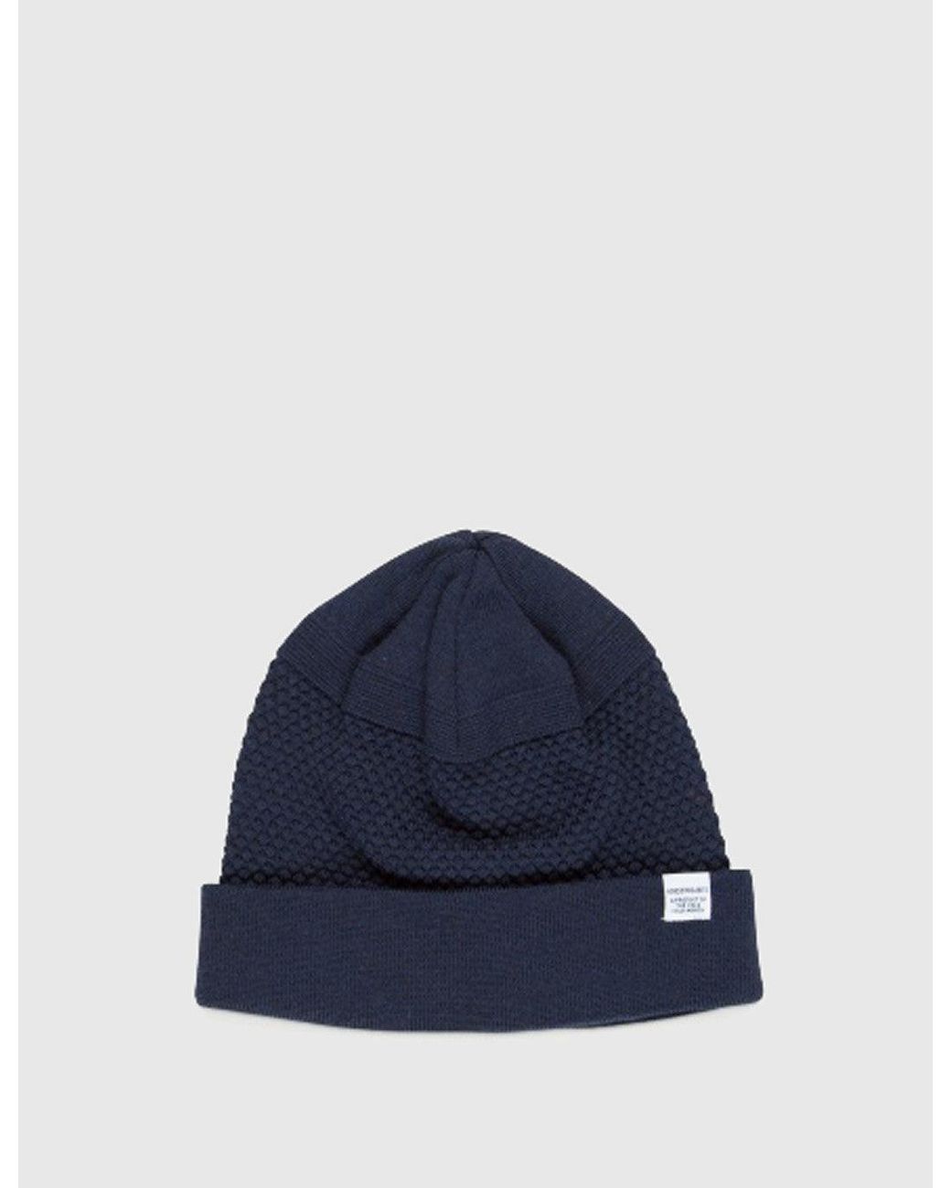 Norse Projects Blue Bubble Beanie Hat for men