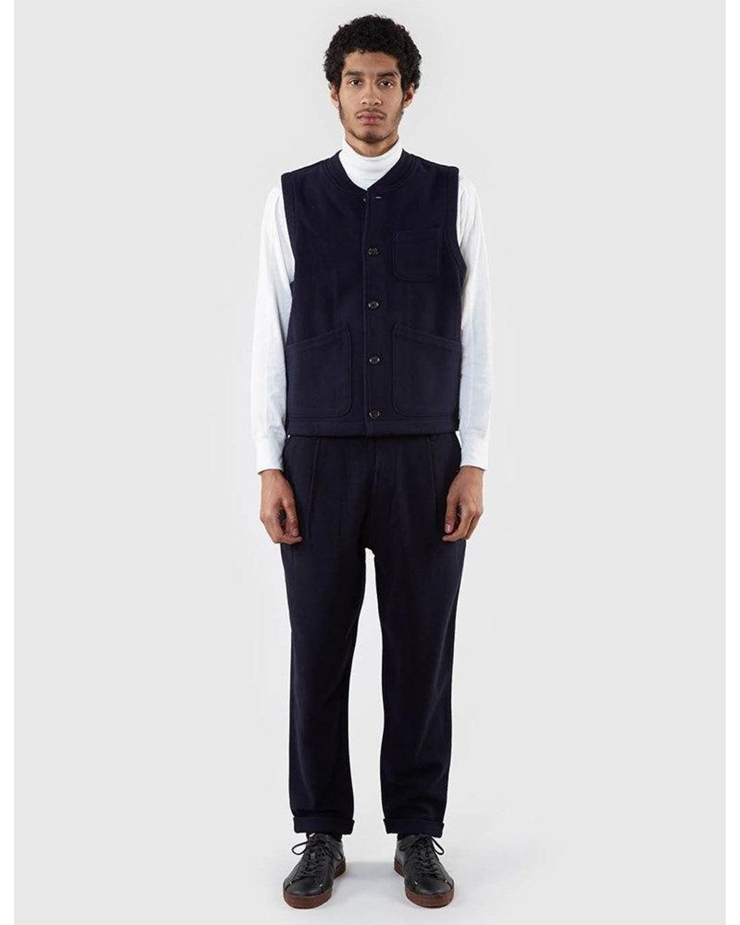 Universal Works Blue Chore Waistcoat for men