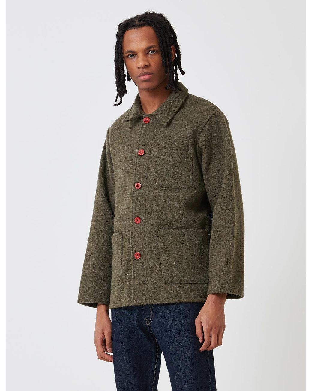 Le Laboureur Green Wool Work Jacket for men