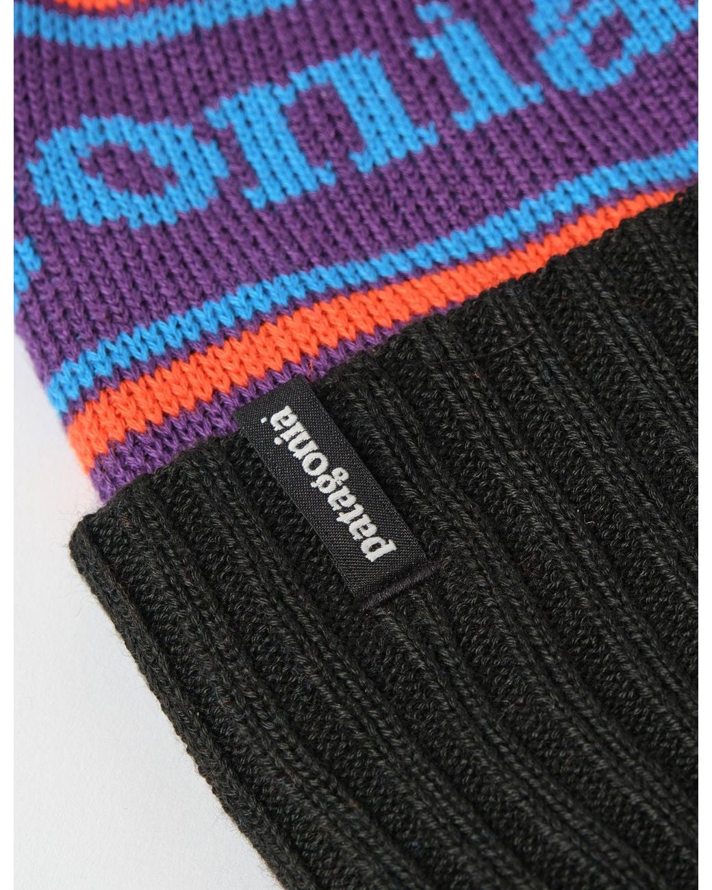 Patagonia Pink Powder Town Park Stripe Beanie Hat for men