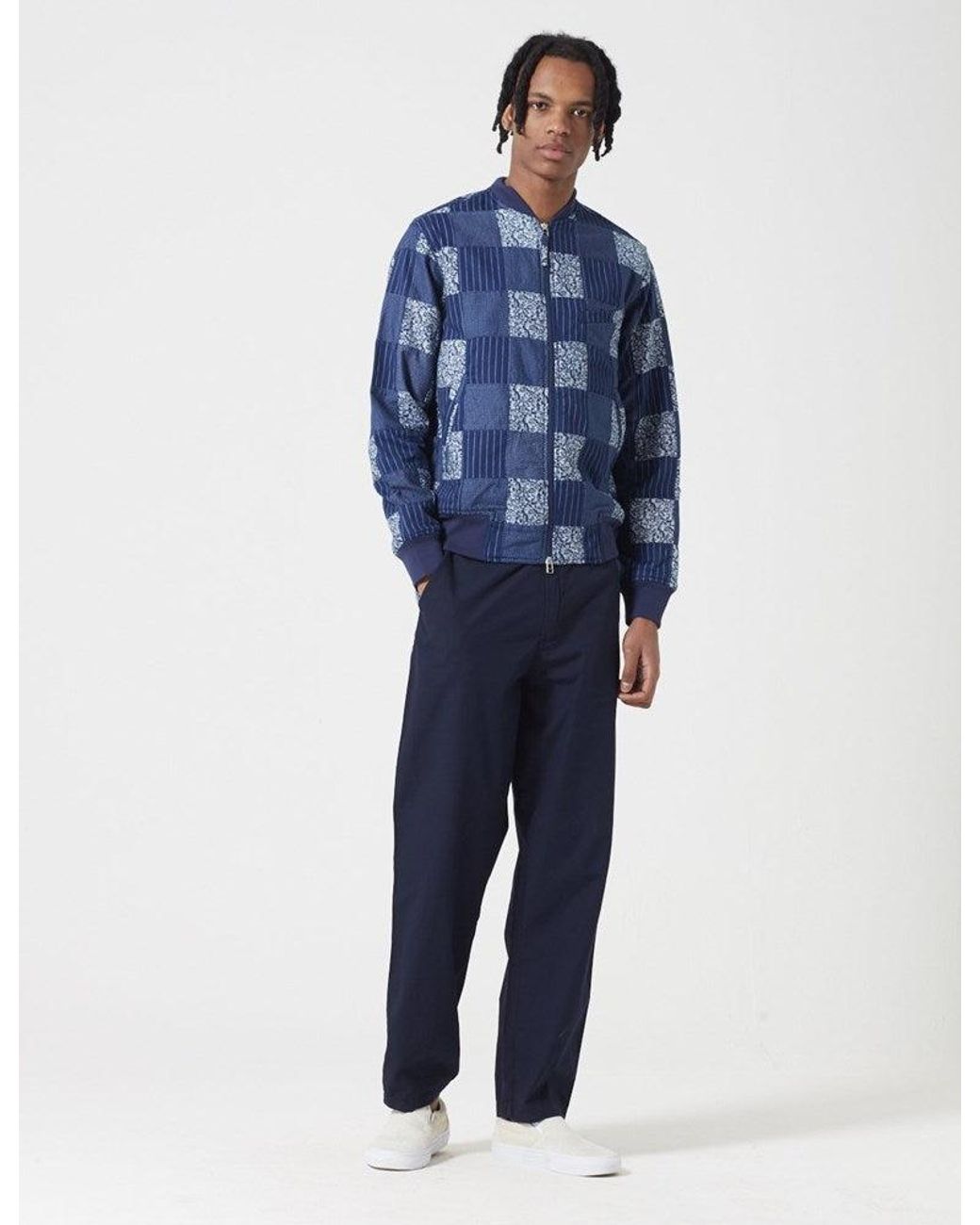 Universal Works Blue Patchwork Bomber Jacket for men