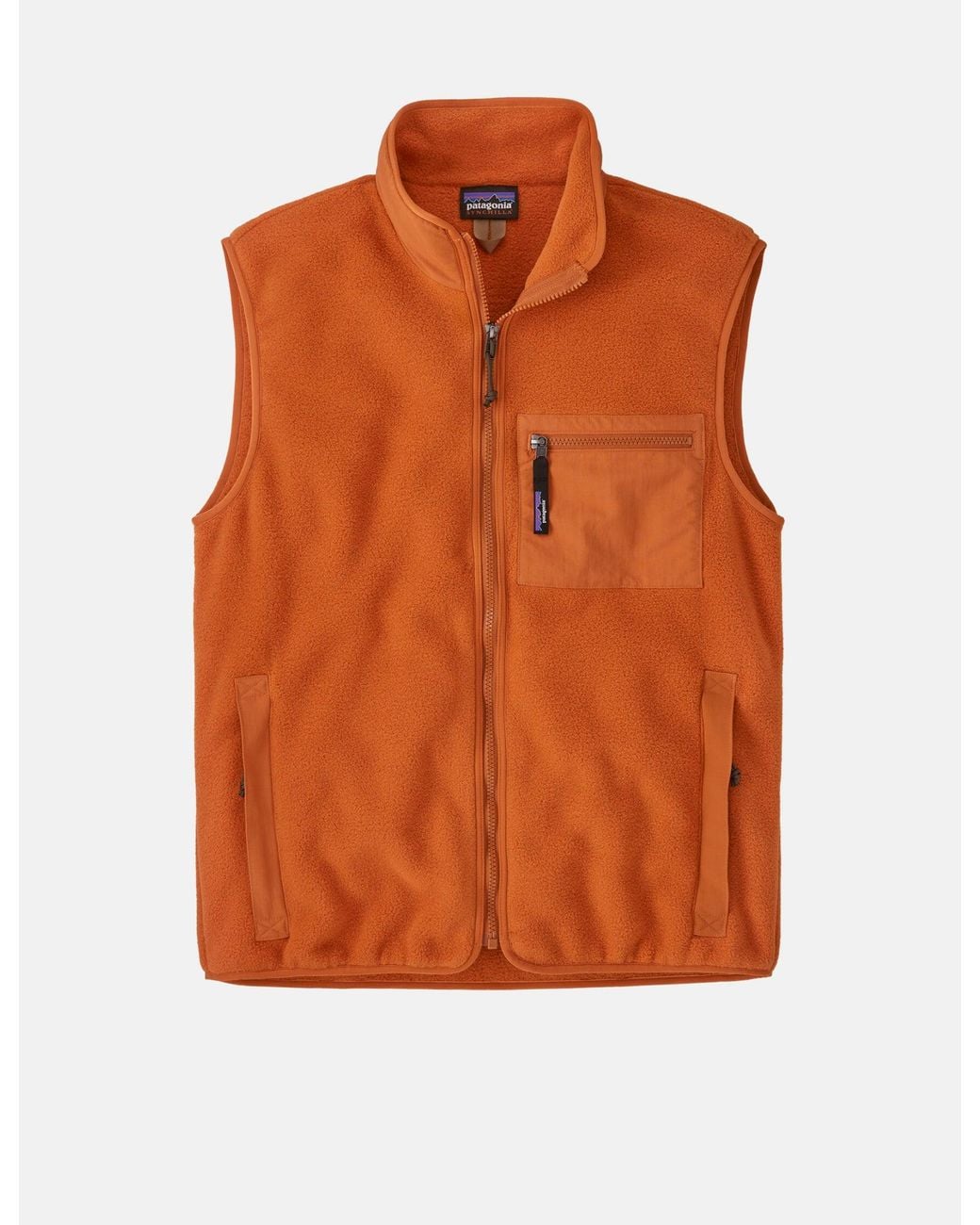 Patagonia Orange Synch Fleece Vest for men