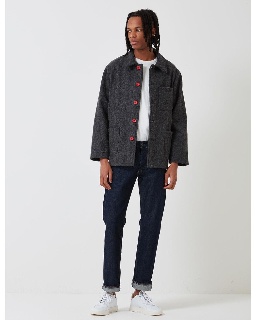 Le Laboureur Gray Wool Work Jacket for men