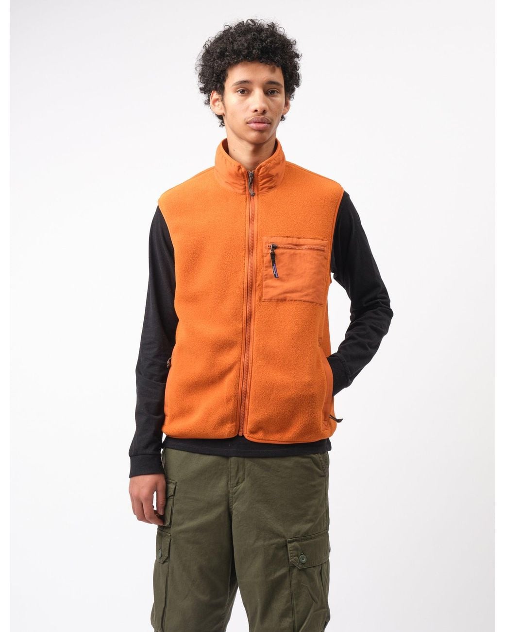 Patagonia Orange Synch Fleece Vest for men