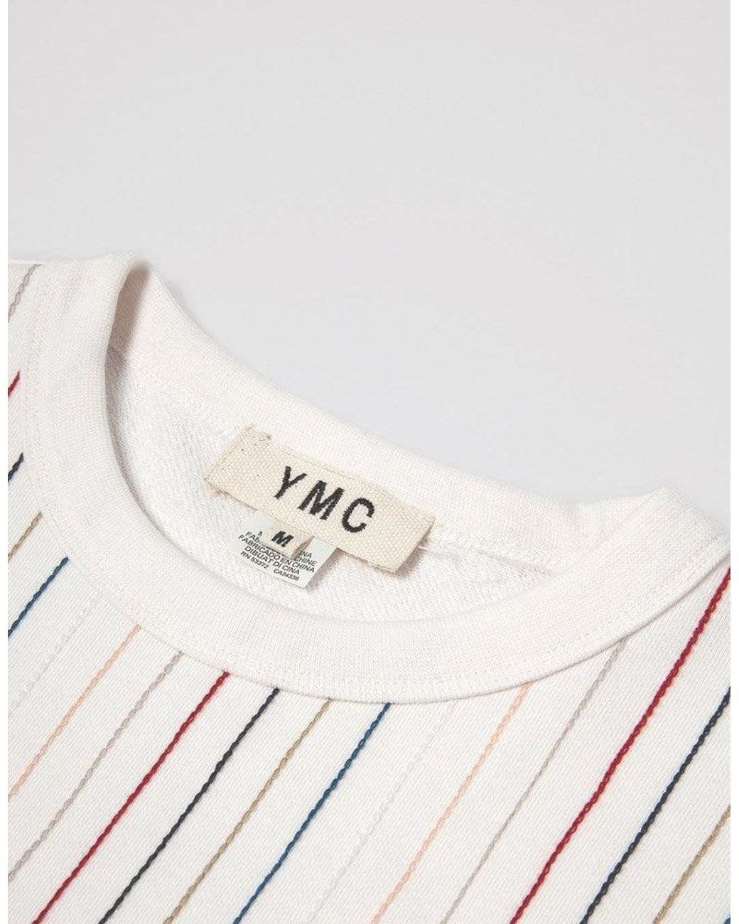 YMC White Chain Panel Sweatshirt for men