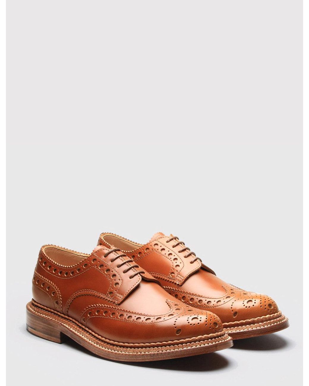 GRENSON Orange Archie Triple Welt Brogues for men