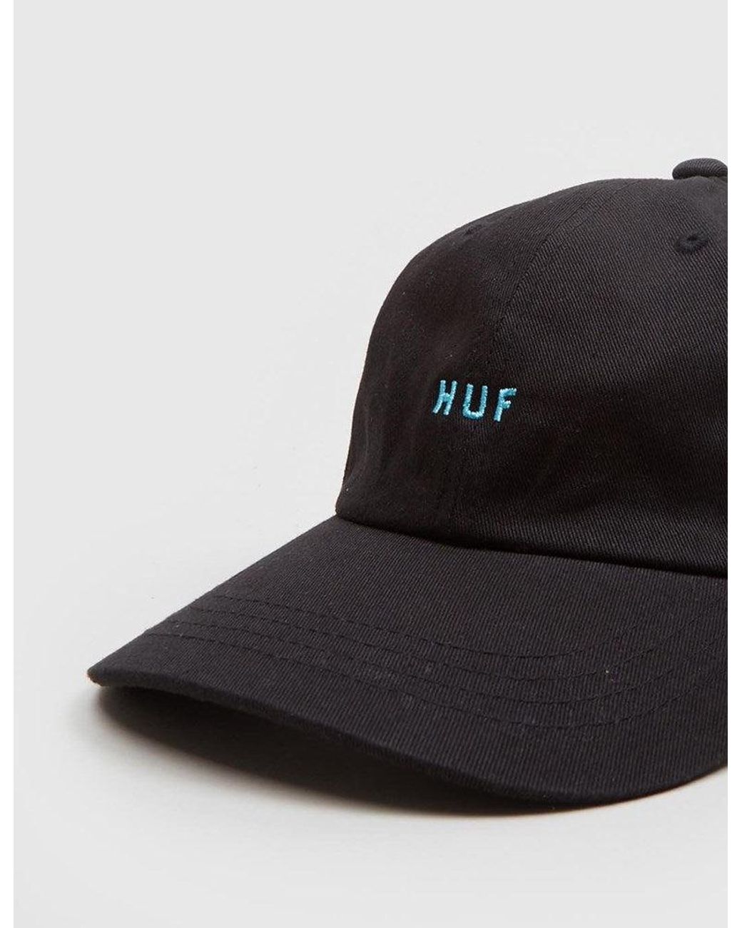 Huf Black Original Logo Curved Peak Cap for men