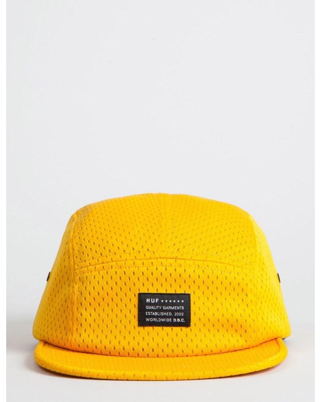 Huf Yellow Full Mesh 5 Panel Volley Cap for men