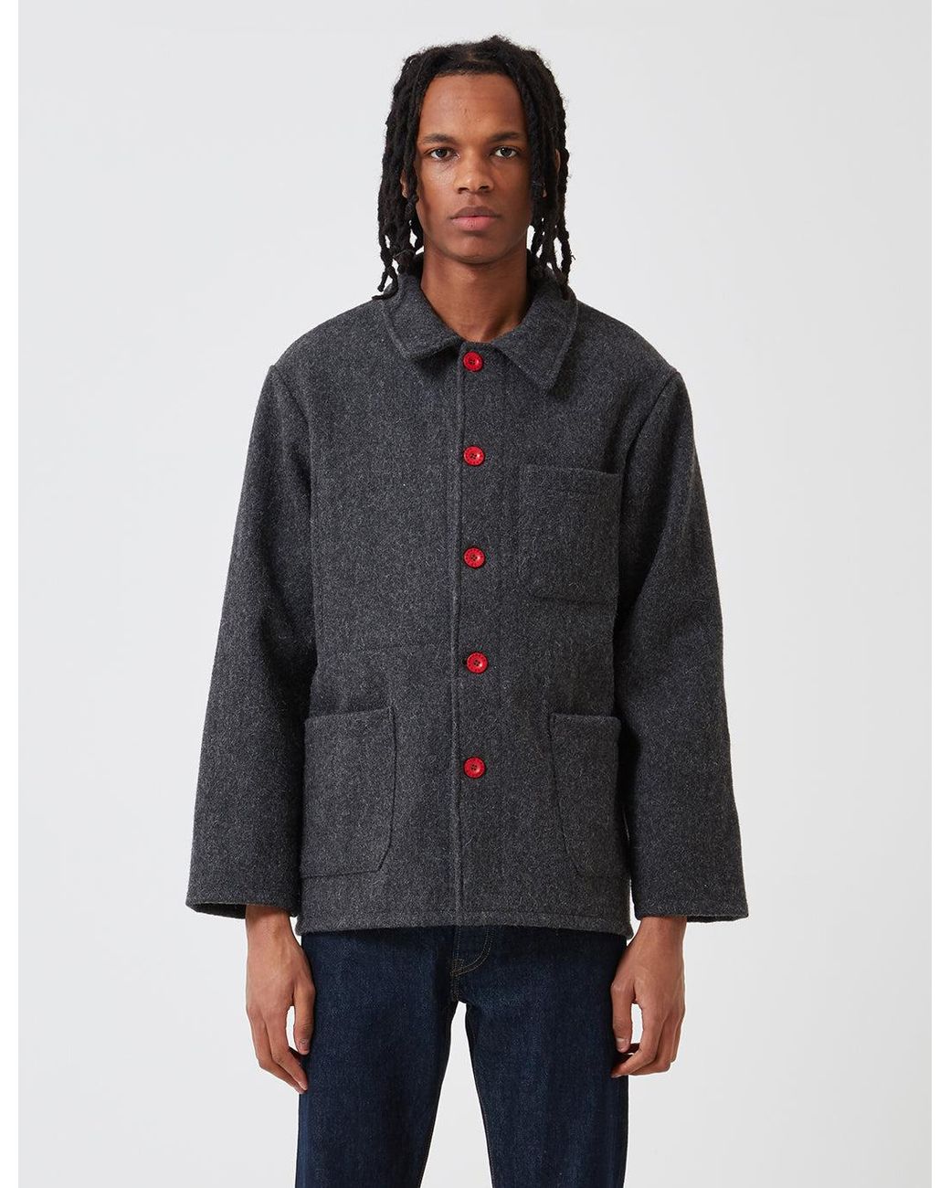Le Laboureur Gray Wool Work Jacket for men