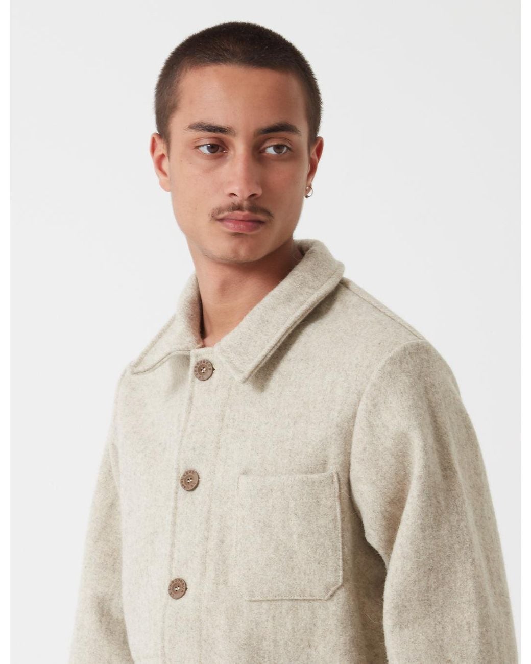 Le Laboureur Natural Burel Wool Work Jacket for men