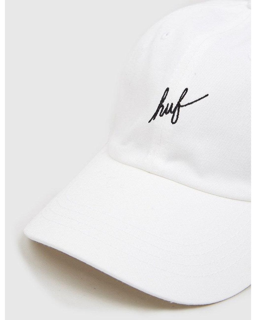 Huf White Script Curved Peak Cap for men