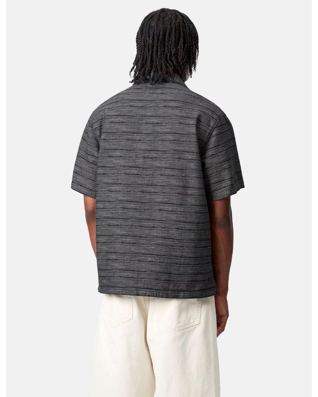 Carhartt Gray Wip Short Sleeve Gellar Stripe Shirt for men