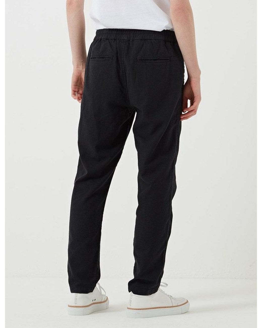 Folk Black Cotton Linen Pant for men