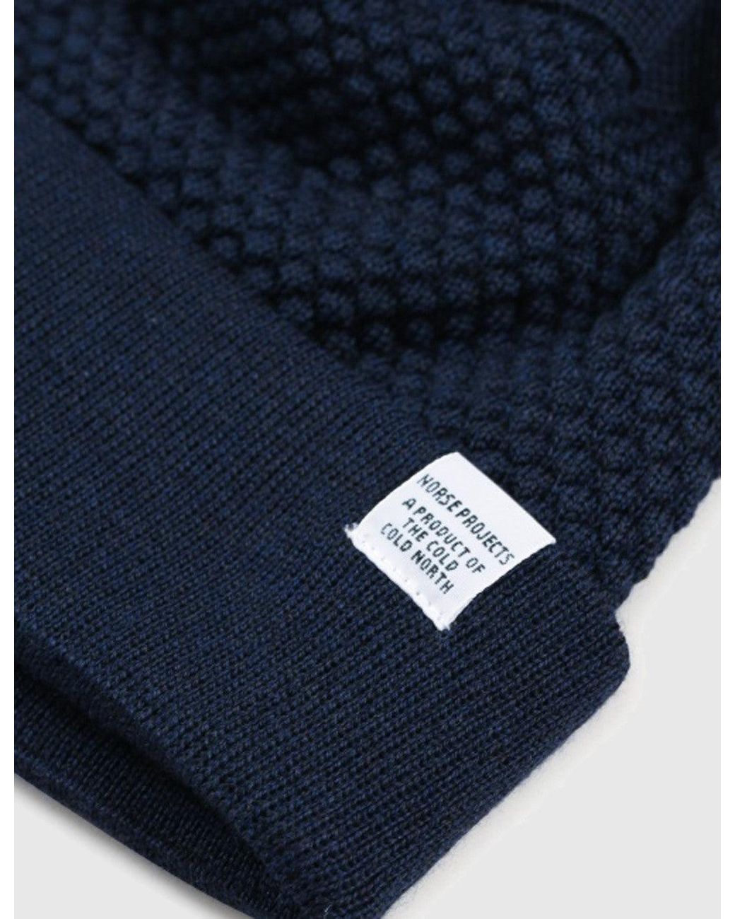 Norse Projects Blue Bubble Beanie Hat for men