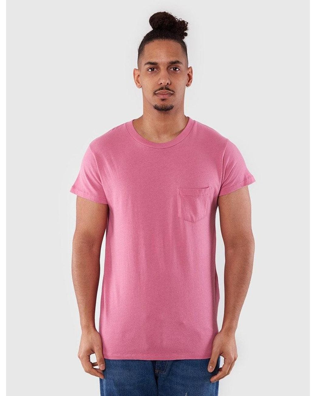 Folk Pink Folk Contrast Sleeve T-Shirt for men