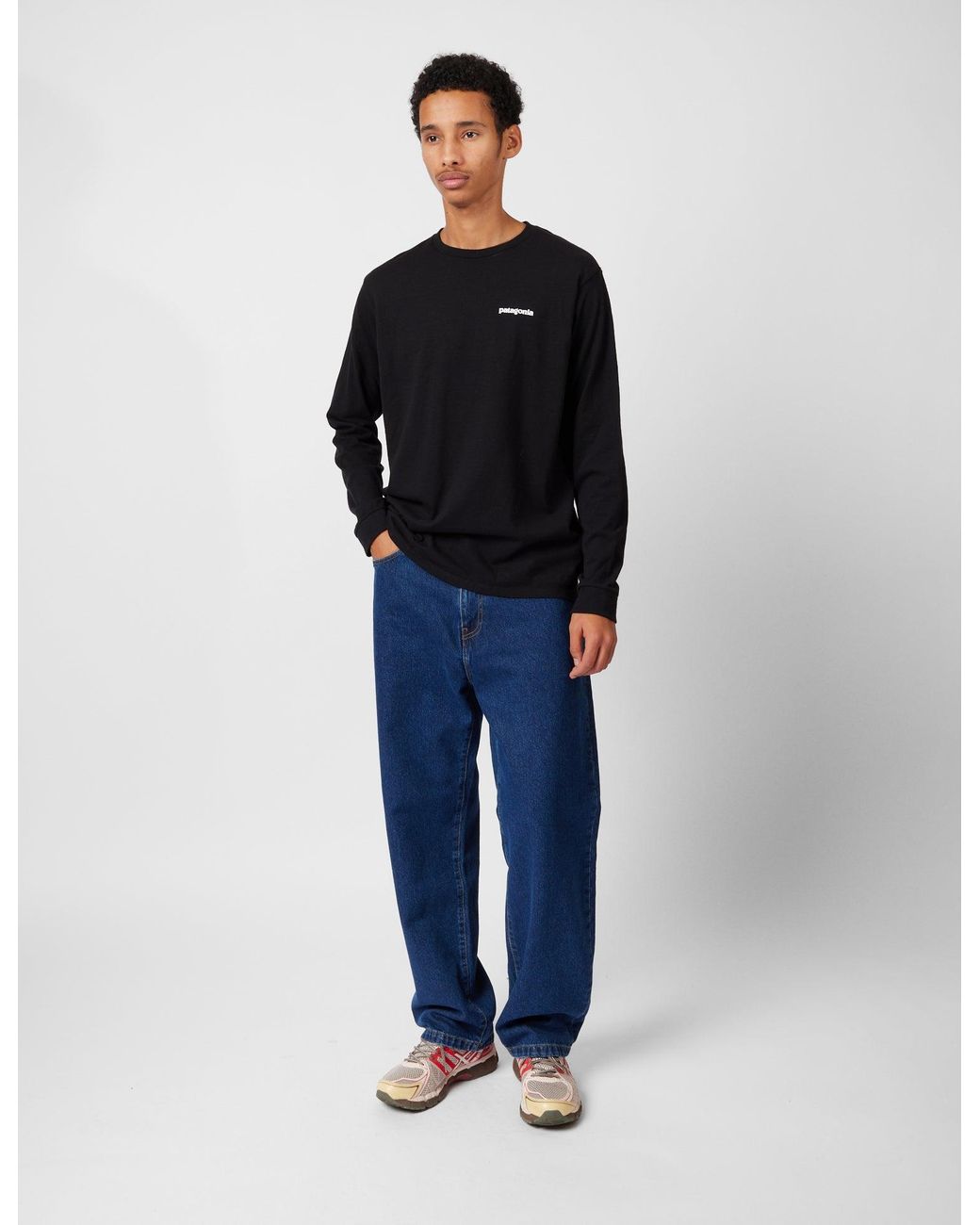 Patagonia Ms L S P 6 Logo Responsibili Tee Black for men
