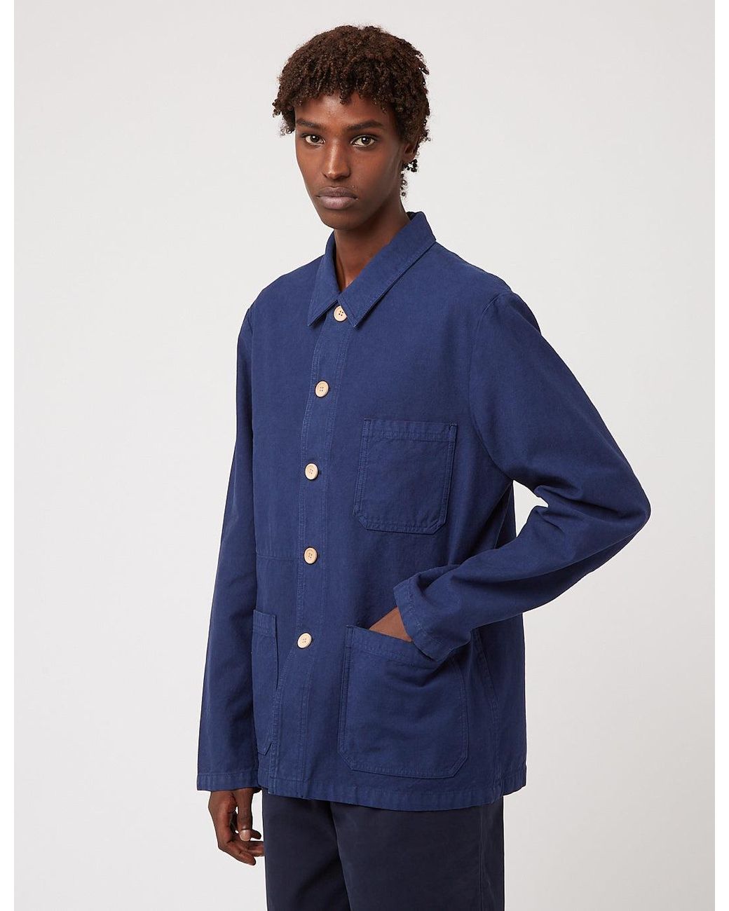 Bhode Chore Jacket (wood Buttons) in Blue for Men | Lyst